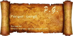 Perger Gergő névjegykártya