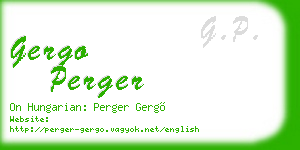 gergo perger business card
