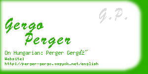 gergo perger business card